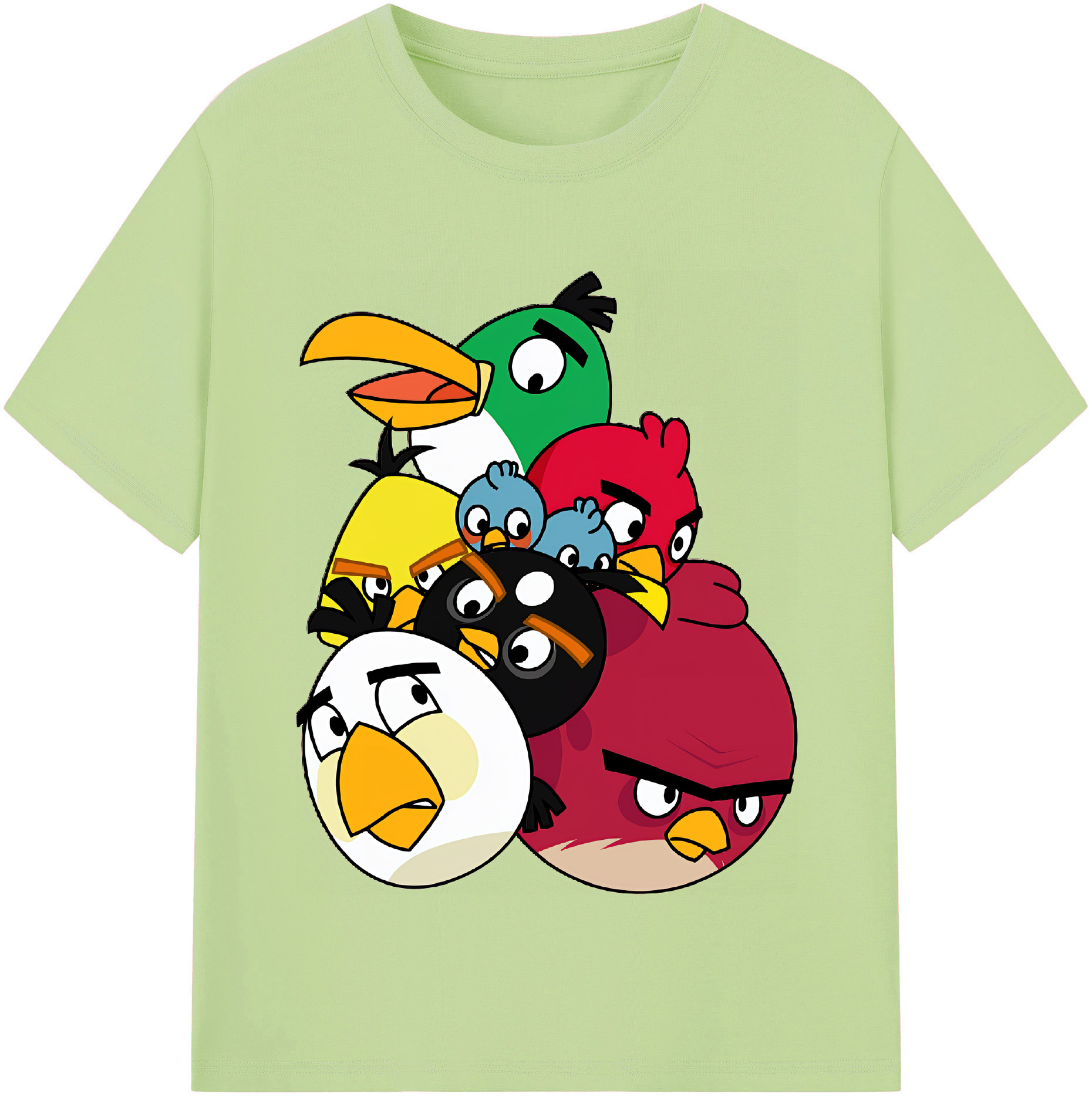 （画像用） Angry Birds アングリーバード 綿100％半袖Tシャツ（フロントプリント）